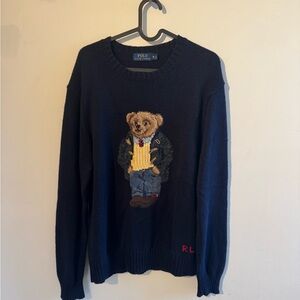 Ralph Lauren Navy Sweater with classic Polo Bear Design